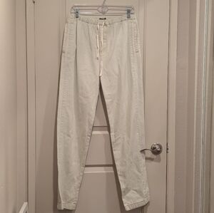 Richard Chai Off-white Bleached Drawstring Cotton Trousers Pants Size 32
